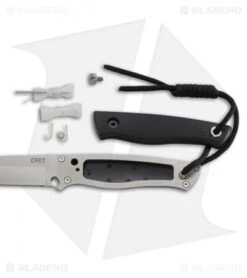 CRKT TSR Terzuola Survival Rescue Fixed Blade Knife Black GFN (4.3" Satin ) 2061 -Blade HQ CRKT T SR Terzuola survival rescue black GFN satin 2061 BHQ 51818 er side open