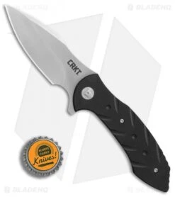 CRKT Ochs Terrestrial Liner Lock Knife Black G-10 (3.3" Satin) 5370 -Blade HQ CRKT Terrestrial Black G10 satin BHQ 76680 er bottlecap