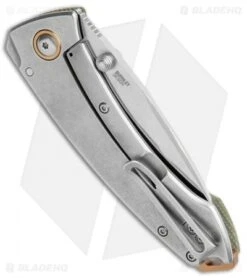 CRKT Exclusive Burnley Tuna Frame Lock Knife Green Micarta (3.3" Satin S35VN) -Blade HQ CRKT Tuna FL Green Micarta Satin BHQ 113868 jr side