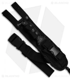 CRKT Ultima Tactical Fixed Blade Knife Black GFN (4.8" Gray Serr) 2125 -Blade HQ CRKT Ultima Tactical GFN Gray Serr 2125 BHQ 49845 jr sheath