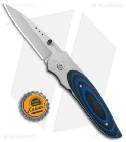 CRKT Viele Wasp Liner Lock Knife Black/Blue G-10 (2.8" Bead Blast) 8002 -Blade HQ CRKT Viele Wasp LL Black Blue G 10 BB 8002 BHQ 87016 jr bottlecap