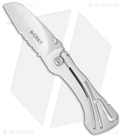 CRKT Klecker NIRK NOVO Folding Knife W/ Brushed Frame (2.75" Satin Serr) 5175 3 CRKT Klecker NIRK NOVO Folding Knife W/ Brushed Frame (2.75" Satin Serr) 5175