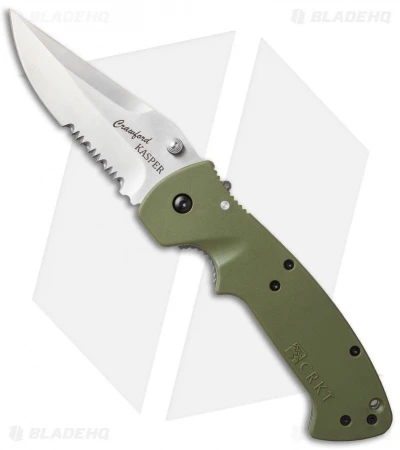 CRKT Crawford Kasper Liner Lock Knife OD Green Zytel (3.75" Satin Serr) 6783SOD 3 CRKT Crawford Kasper Liner Lock Knife OD Green Zytel (3.75" Satin Serr) 6783SOD