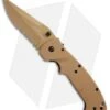 CRKT Crawford Kasper Liner Lock Knife Tan Zytel (3.75" Serr) 6783DZ -Blade HQ crkt crawford kasper tan 6783dz