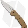 CRKT Crawford Kasper Liner Lock Knife Tan Zytel (3.75" Serr) 6783D -Blade HQ crkt crawford kasper tan serr 6783D BHQ 43794 dl
