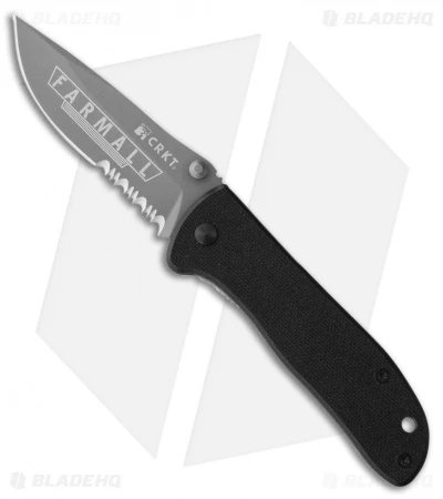 CRKT Drifter Farmall Liner Lock Knife Black G-10 (2.875" Gray Serr) 6460F 3 CRKT Drifter Farmall Liner Lock Knife Black G-10 (2.875" Gray Serr) 6460F
