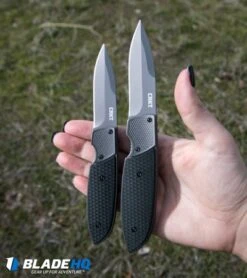 CRKT Russ Kommer Fulcrum 2 Folding Knife GRN (3.18" Gray) 7435 -Blade HQ crkt fulcrum 2 size comparison hand dl