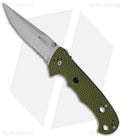 CRKT Hammond Cruiser Liner Lock Knife OD Green (3.75" Bead Blast Serr) 7914DG 3 CRKT Hammond Cruiser Liner Lock Knife OD Green (3.75" Bead Blast Serr) 7914DG