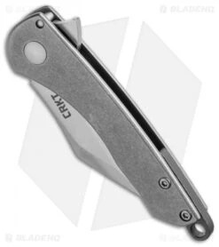 CRKT Jettison Compact Frame Lock Flipper Knife Titanium (2" Stonewash) 6120 -Blade HQ crkt jettison 6120 bottom cm