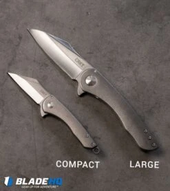 CRKT Jettison Compact Frame Lock Flipper Knife Titanium (2" Stonewash) 6120 -Blade HQ crkt jettison knife size comparison bp 1