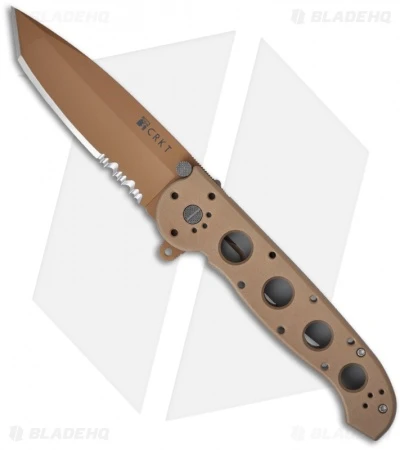 CRKT Carson M16-14D Desert Camo Tanto Flipper Knife Aluminum (3.875" Tan Serr) 3 CRKT Carson M16-14D Desert Camo Tanto Flipper Knife Aluminum (3.875" Tan Serr)