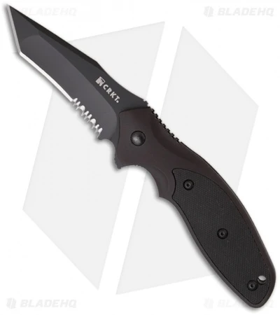 CRKT Shenanigan Tanto Liner Lock Knife Black Aluminum (3.25" Black Serr) K490KKS 3 CRKT Shenanigan Tanto Liner Lock Knife Black Aluminum (3.25" Black Serr) K490KKS